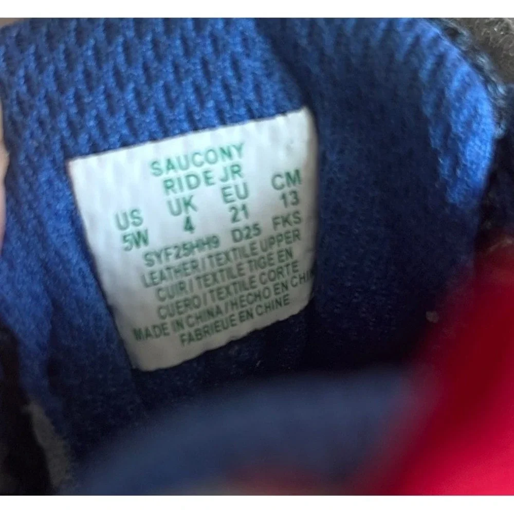 Saucony‎  Share Ride Jr Sneaker Navy/Gray/Red SZ 5